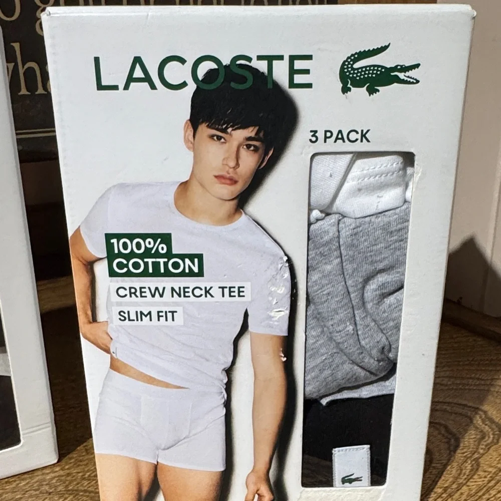 Lacoste Men's Crew Neck Tee 3-Pack - Black, Gray, White